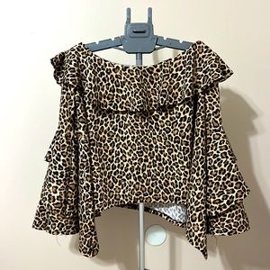 Leopard print off shoulder